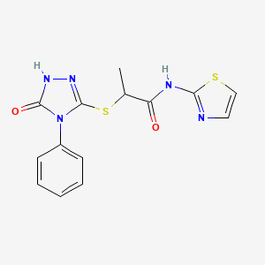 2-[(5-oxo-4-phenyl-4,5-dihydro-1H-1,2,4-triazol-3-yl)thio]-N-1,3-thiazol-2-ylpropanamide