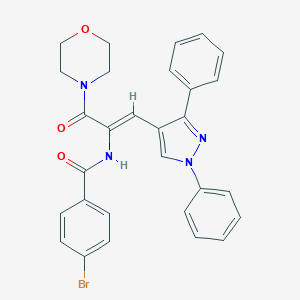 molecular formula C29H25BrN4O3 B414424 4-bromo-N-[2-(1,3-diphenyl-1H-pyrazol-4-yl)-1-(4-morpholinylcarbonyl)vinyl]benzamide 