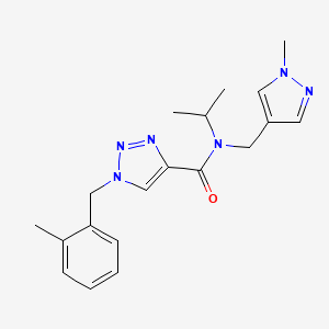 molecular formula C19H24N6O B4144244 N-isopropyl-1-(2-methylbenzyl)-N-[(1-methyl-1H-pyrazol-4-yl)methyl]-1H-1,2,3-triazole-4-carboxamide 