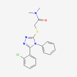 molecular formula C18H17ClN4OS B4144254 2-{[5-(2-chlorophenyl)-4-phenyl-4H-1,2,4-triazol-3-yl]thio}-N,N-dimethylacetamide 