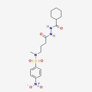 N-[4-[2-(cyclohexanecarbonyl)hydrazinyl]-4-oxobutyl]-N-methyl-4-nitrobenzenesulfonamide