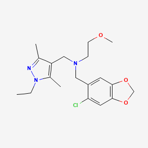 N-[(6-chloro-1,3-benzodioxol-5-yl)methyl]-N-[(1-ethyl-3,5-dimethyl-1H-pyrazol-4-yl)methyl]-2-methoxyethanamine