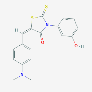 molecular formula C18H16N2O2S2 B414432 5-[4-(Dimethylamino)benzylidene]-3-(3-hydroxyphenyl)-2-thioxo-1,3-thiazolidin-4-one 