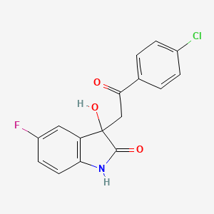 3-[2-(4-chlorophenyl)-2-oxoethyl]-5-fluoro-3-hydroxy-1,3-dihydro-2H-indol-2-one