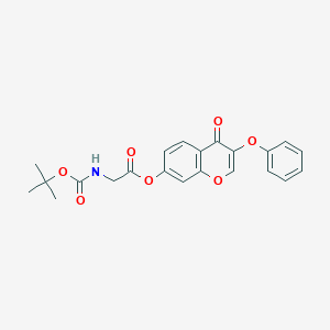 molecular formula C22H21NO7 B414434 4-oxo-3-phenoxy-4H-chromen-7-yl [(tert-butoxycarbonyl)amino]acetate CAS No. 303798-53-0