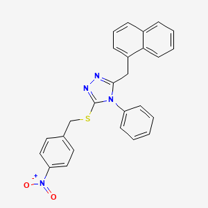 molecular formula C26H20N4O2S B4144342 3-(1-naphthylmethyl)-5-[(4-nitrobenzyl)thio]-4-phenyl-4H-1,2,4-triazole 