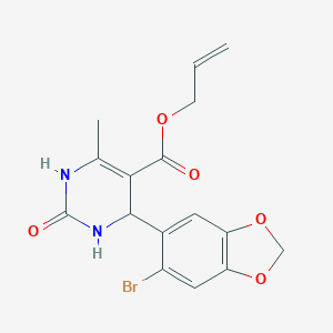 molecular formula C16H15BrN2O5 B414435 Allyl 4-(6-bromo-1,3-benzodioxol-5-yl)-6-methyl-2-oxo-1,2,3,4-tetrahydro-5-pyrimidinecarboxylate 