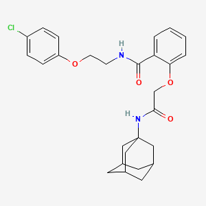 molecular formula C27H31ClN2O4 B4144351 2-[2-(1-adamantylamino)-2-oxoethoxy]-N-[2-(4-chlorophenoxy)ethyl]benzamide 