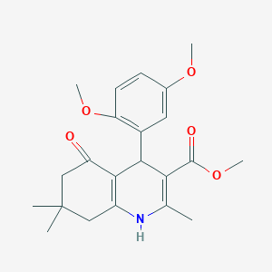 molecular formula C22H27NO5 B414437 Methyl 4-(2,5-dimethoxyphenyl)-2,7,7-trimethyl-5-oxo-1,4,5,6,7,8-hexahydroquinoline-3-carboxylate 