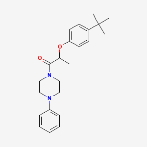 molecular formula C23H30N2O2 B4144373 1-[2-(4-tert-butylphenoxy)propanoyl]-4-phenylpiperazine 