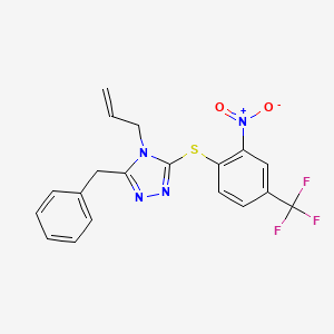 molecular formula C19H15F3N4O2S B4144393 4-allyl-3-benzyl-5-{[2-nitro-4-(trifluoromethyl)phenyl]thio}-4H-1,2,4-triazole 