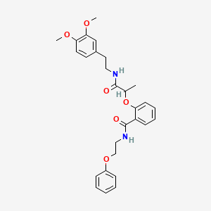 2-(2-{[2-(3,4-dimethoxyphenyl)ethyl]amino}-1-methyl-2-oxoethoxy)-N-(2-phenoxyethyl)benzamide