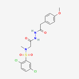 molecular formula C18H19Cl2N3O5S B4144427 2,5-dichloro-N-(2-{2-[(4-methoxyphenyl)acetyl]hydrazino}-2-oxoethyl)-N-methylbenzenesulfonamide 