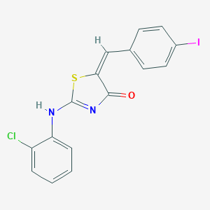 (5E)-2-(2-chloroanilino)-5-[(4-iodophenyl)methylidene]-1,3-thiazol-4-one