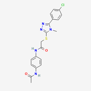 molecular formula C19H18ClN5O2S B4144460 N-[4-(acetylamino)phenyl]-2-{[5-(4-chlorophenyl)-4-methyl-4H-1,2,4-triazol-3-yl]thio}acetamide 