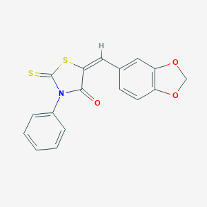 molecular formula C17H11NO3S2 B414447 5-Benzo[1,3]dioxol-5-ylmethylene-3-phenyl-2-thioxo-thiazolidin-4-one 