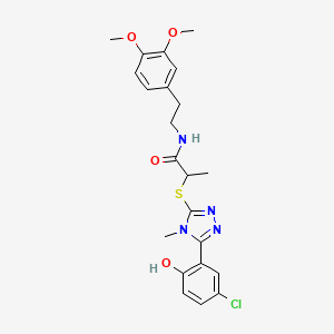 2-{[5-(5-chloro-2-hydroxyphenyl)-4-methyl-4H-1,2,4-triazol-3-yl]thio}-N-[2-(3,4-dimethoxyphenyl)ethyl]propanamide