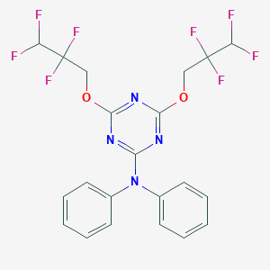 molecular formula C21H16F8N4O2 B414450 N,N-diphenyl-4,6-bis(2,2,3,3-tetrafluoropropoxy)-1,3,5-triazin-2-amine 