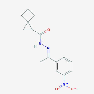 molecular formula C15H17N3O3 B414452 N'-(1-{3-nitrophenyl}ethylidene)spiro[2.3]hexane-1-carbohydrazide 