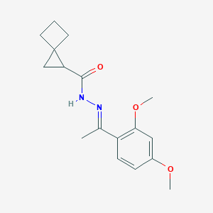 molecular formula C17H22N2O3 B414456 N'-[1-(2,4-dimethoxyphenyl)ethylidene]spiro[2.3]hexane-1-carbohydrazide 