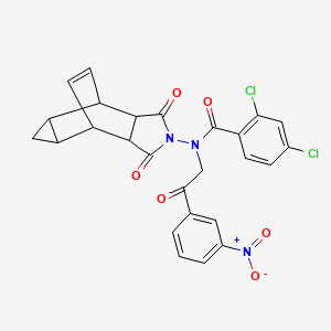 2,4-dichloro-N-(1,3-dioxooctahydro-4,6-ethenocyclopropa[f]isoindol-2(1H)-yl)-N-[2-(3-nitrophenyl)-2-oxoethyl]benzamide