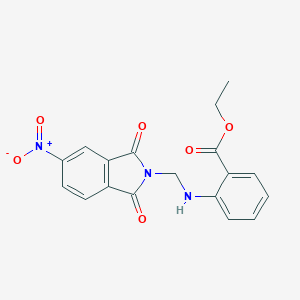 molecular formula C18H15N3O6 B414458 ethyl 2-[({5-nitro-1,3-dioxo-1,3-dihydro-2H-isoindol-2-yl}methyl)amino]benzoate 