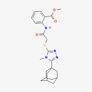 molecular formula C23H28N4O3S B4144580 Methyl 2-[[2-[[5-(1-adamantyl)-4-methyl-1,2,4-triazol-3-yl]sulfanyl]acetyl]amino]benzoate 