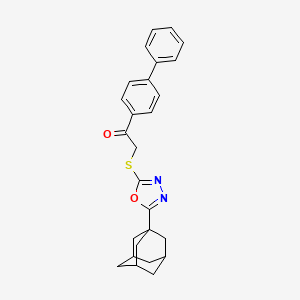 2-{[5-(1-adamantyl)-1,3,4-oxadiazol-2-yl]thio}-1-(4-biphenylyl)ethanone