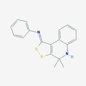 molecular formula C18H16N2S2 B414460 N-[(1Z)-4,4-dimethyl-4,5-dihydro-1H-[1,2]dithiolo[3,4-c]quinolin-1-ylidene]aniline CAS No. 161370-63-4