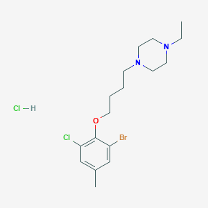 molecular formula C17H27BrCl2N2O B4144658 1-[4-(2-Bromo-6-chloro-4-methylphenoxy)butyl]-4-ethylpiperazine;hydrochloride 