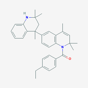 molecular formula C33H38N2O B414466 (4-Ethylphenyl)-[2,2,4-trimethyl-6-(2,2,4-trimethyl-1,3-dihydroquinolin-4-yl)quinolin-1-yl]methanone CAS No. 306320-56-9