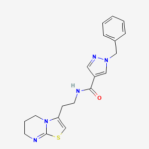 molecular formula C19H21N5OS B4144681 1-benzyl-N-[2-(6,7-dihydro-5H-[1,3]thiazolo[3,2-a]pyrimidin-3-yl)ethyl]-1H-pyrazole-4-carboxamide 