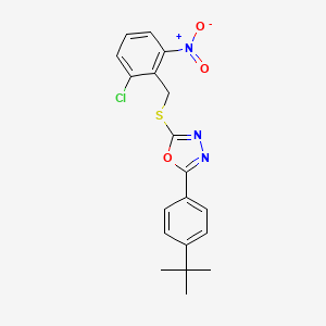 molecular formula C19H18ClN3O3S B4144705 2-(4-tert-butylphenyl)-5-[(2-chloro-6-nitrobenzyl)thio]-1,3,4-oxadiazole 