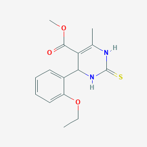 molecular formula C15H18N2O3S B414471 Methyl 6-(2-ethoxyphenyl)-4-methyl-2-sulfanyl-1,6-dihydropyrimidine-5-carboxylate 