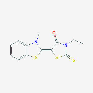 molecular formula C13H12N2OS3 B414472 (5Z)-3-Ethyl-5-(3-methyl-1,3-benzothiazol-2(3H)-ylidene)-2-thioxo-1,3-thiazolidin-4-one 