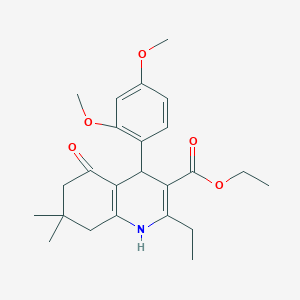 molecular formula C24H31NO5 B414473 Ethyl 4-(2,4-dimethoxyphenyl)-2-ethyl-7,7-dimethyl-5-oxo-1,4,6,8-tetrahydroquinoline-3-carboxylate CAS No. 294198-06-4