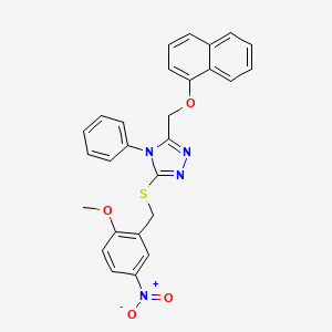 3-[(2-methoxy-5-nitrobenzyl)thio]-5-[(1-naphthyloxy)methyl]-4-phenyl-4H-1,2,4-triazole