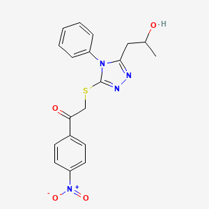 2-{[5-(2-hydroxypropyl)-4-phenyl-4H-1,2,4-triazol-3-yl]thio}-1-(4-nitrophenyl)ethanone