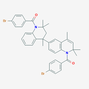 molecular formula C38H36Br2N2O2 B414478 1,1',2,2',3,4-Hexahydro-4,6'-bis[1-(4-bromobenzoyl)-2,2,4-trimethylquinoline] 