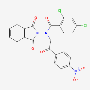 2,4-dichloro-N-(4-methyl-1,3-dioxo-1,3,3a,4,7,7a-hexahydro-2H-isoindol-2-yl)-N-[2-(4-nitrophenyl)-2-oxoethyl]benzamide