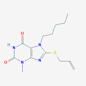 molecular formula C14H20N4O2S B414482 3-Methyl-7-pentyl-8-prop-2-enylsulfanylpurine-2,6-dione CAS No. 328069-73-4