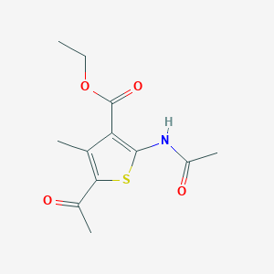 molecular formula C12H15NO4S B414483 Ethyl 5-acetyl-2-(acetylamino)-4-methylthiophene-3-carboxylate CAS No. 58168-16-4