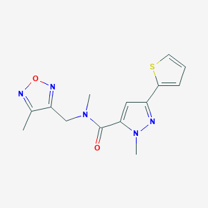 N,1-dimethyl-N-[(4-methyl-1,2,5-oxadiazol-3-yl)methyl]-3-(2-thienyl)-1H-pyrazole-5-carboxamide