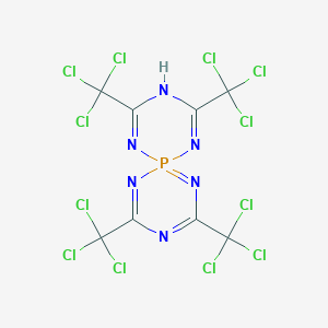 molecular formula C8HCl12N6P B414485 2,4,8,10-Tetrakis(trichloromethyl)-1,3,5,7,9,11-hexaza-6lambda5-phosphaspiro[5.5]undeca-1,3,5,7,10-pentaene 