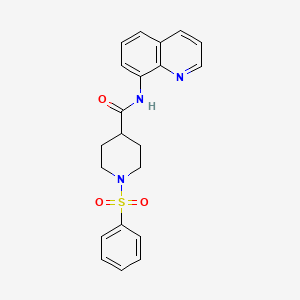 molecular formula C21H21N3O3S B4144885 1-(phenylsulfonyl)-N-8-quinolinyl-4-piperidinecarboxamide 