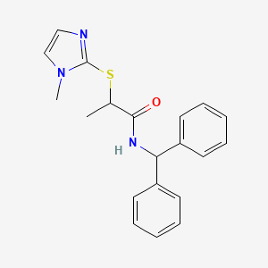 N-(diphenylmethyl)-2-[(1-methyl-1H-imidazol-2-yl)thio]propanamide