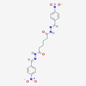 molecular formula C20H20N6O6 B414492 N'~1~,N'~6~-bis{4-nitrobenzylidene}hexanedihydrazide CAS No. 401590-72-5