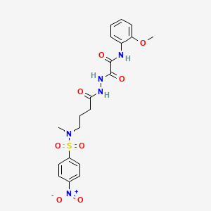 molecular formula C20H23N5O8S B4144921 N-(2-methoxyphenyl)-2-[2-(4-{methyl[(4-nitrophenyl)sulfonyl]amino}butanoyl)hydrazino]-2-oxoacetamide 