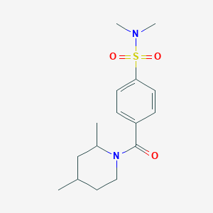 molecular formula C16H24N2O3S B4144935 4-[(2,4-dimethyl-1-piperidinyl)carbonyl]-N,N-dimethylbenzenesulfonamide 