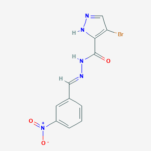 molecular formula C11H8BrN5O3 B414495 4-bromo-N'-{3-nitrobenzylidene}-1H-pyrazole-5-carbohydrazide 